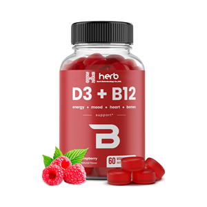 Gomitas Veganas de Vitamina D3+B12 OEM ODM, Suplementos Multivitamínicos para Huesos y Músculos Saludables, Suplementos Herbales, Gomitas de Vitamina D3+B12 - Product Image 1
