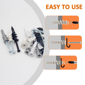 Drywall Anchors And Screws Kit 250pcs Metric Hammer Drive Anchors For Gypsum Board General Industry Use - Product Image 4