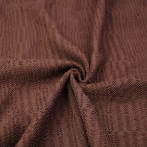 Tejido de punto jacquard de algodón 100% con grano vertical color café, suave y transpirable, para vestidos, ropa de bebé y jersey al por mayor. - Product Image 2