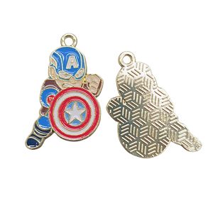 Superhéroe cómic dibujos animados DIY joyería accesorio aleación aceite gota llavero colgante collar para niños moda colgantes encantos - Product Image 4