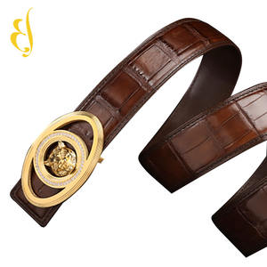 إبزيم تصميم إبداعي مع أحزمة من حجر الراين للرجال مصمم بعلامة تجارية شهيرة من الجلد الطبيعي - Product Image 4