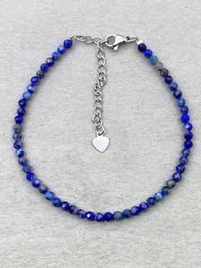 Stainless Steel Dainty Gemstone <b>Bracelet</b> with Micro Faceted Beads Minimalist Tiny Gemstone Jewelry for Unisex - Product Image 3