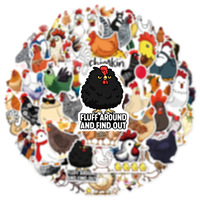 Autocollants de poulet de dessin animé, 50 pièces, adhésif créatif imperméable en PVC, valise décorative