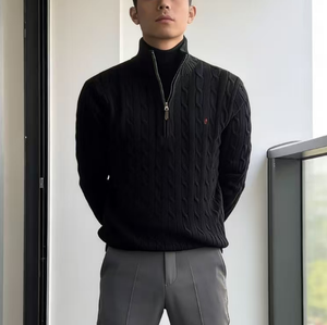 <span class=keywords><strong>Felpa</strong></span> Ralf RL per <span class=keywords><strong>Polo</strong></span> Retro a Maniche Lunghe con Colletto Rovesciato, 100% Cotone, Mezza Zip, Stile Americano Ampio per Uomo Laur - Product Image 2