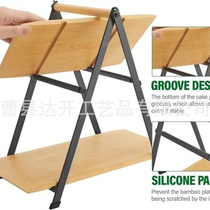 Wooden Storage <b>Rack</b> Tray Tabletop Double Layer Detachable Desktop Organizer Multipurpose <b>Display</b> <b>Rack</b> - Product Image 3