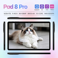 Pad 8 Pro 11-Inch Phablet Edukasi 16GB+1TB 108MP 8000mAh 5G Dual SIM+TF MTK Android 15 Tablet Pembelajaran Anak