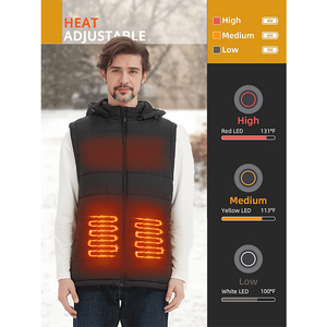 Veste sans manches à capuche chauffante pour <span class=keywords><strong>homme</strong></span>, <span class=keywords><strong>l</strong></span>égère, personnalisée, en gros, 4 zones de chauffe, contrô<span class=keywords><strong>le</strong></span> intelligent de la température à 3 niveaux, conception rechargeable - Product Image 3