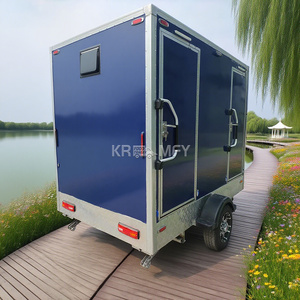 ห้องโดยสารประตูบานเลื่อนสำหรับห้องน้ำรถพ่วงห้องน้ำแบบพกพาพร้อมฝักบัว - Product Image 3