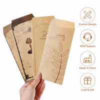 Nouveau design d'enveloppe en papier kraft brun vintage avec graine d'enveloppe kraft gommée