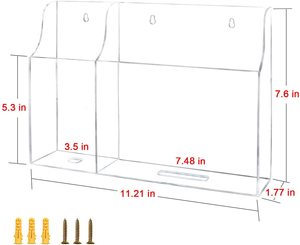 Şeffaf duvara monte telefon tutucu standı uzaktan kumanda tutucu medya organizatör delikli şarj için Tablet telefon tutucu - Product Image 4