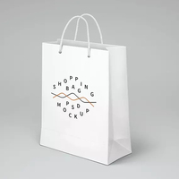 Sac de transport en carton pour achat de vêtements écologique personnalisé Sac en papier bon marché pour cadeau de boutique avec poignée de perforation à œillet