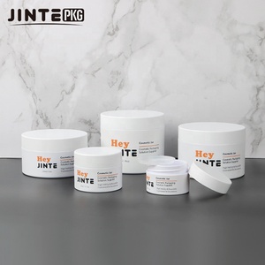 The 2oz 4oz 6oz 8oz Luxury Matte White Cosmetic Plastic Jars With Lid PETG Container For Face Mask Cream Hair Cream Containers