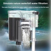 Filtre d'aquarium mural moderne silencieux avec cascade, oxygénation et débit d'eau réglable
