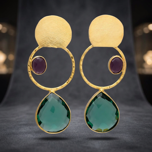 Pendientes Huggie con Diseños de Perlas, Gancho de Latón, Engaste de Bisel, Chapados en Oro para Niños - Product Image 3