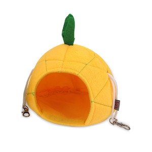 Jolie cage pour animaux de compagnie en forme de grenouille ananas avec anneaux de laisse, en coton, style dessin animé, motif animal pour hamster, été et toutes saisons - Product Image 4
