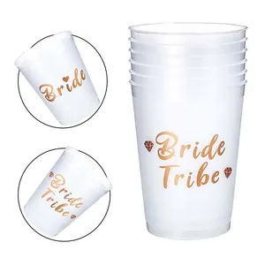 Kunden spezifische Logo Hochzeit 16oz PP Frosted Cups Party Cups Kunststoff Stadium Cups