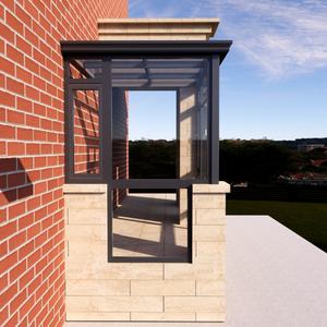 <span class=keywords><strong>Terraza</strong></span> de Esquina Moderna y Minimalista con Estructura de Aluminio Triangular, Invernadero de Vidrio sin Marco, Doble Acristalamiento Templado Low-E - Product Image 2