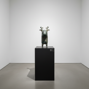 Gong en forma de rinoceronte de Fénix, recipiente antiguo para vino, diseño imaginativo de la <span class=keywords><strong>Dinastía</strong></span> Zhou Occidental, artesanía metálica popular de la <span class=keywords><strong>Dinastía</strong></span> Shang - Product Image 1