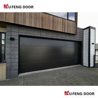 Porte de garage sectionnelle en aluminium et verre, isolée, à commande automatique à distance, 12x12, pour villa moderne
