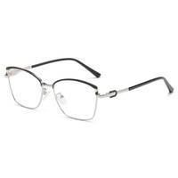 7147 Nouvelle Monture de Lunettes Anti-Lumière Bleue Oeil de Chat Simple et Tendance, Forme Diamant, Polyvalente, Style Urbain Européen et Américain