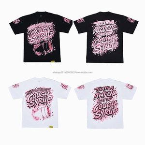 T-Shirt Oversize di Alta Qualità a Maniche Corte 100% Cotone, Abbigliamento Uomo con Scritta 'THAT'S AWFUL LOT of COUGH SYRUP' - Product Image 1