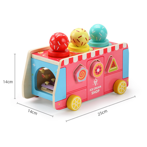 Trẻ Em Của Đầu Giáo Dục Đa Chức Năng Năm Trong Một Kem Xe Tải Gõ Bóng Hình Dạng Phù Hợp Với Trailer Mê Cung Đồ Chơi Bằng Gỗ - Product Image 6