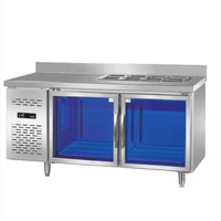 Nouveau modèle Réfrigérateur et congélateur Offre spéciale Congélateur en acier inoxydable pour bar à salade Grande table de préparation de pizzas Réfrigérée pour restaurant
