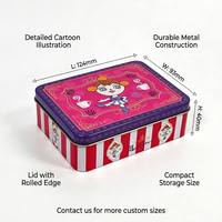 Boîte en fer blanc rectangulaire personnalisée avec couvercle, imprimé dessin animé, pour emballage cadeau, mariage, baby shower, bonbons, thé, bijoux, usine OEM ODM