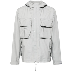 Veste coupe-vent technique à capuche pour homme, style cargo, avec boutons-pression, imperméable, coupe-vent, col montant, logo personnalisé, OEM, ODM, export - Product Image 6