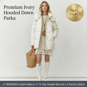Veste d'hiver écologique imperméable pour <span class=keywords><strong>femme</strong></span>, 90% duvet de canard blanc, col montant, coupe-vent, épaisse et chaude, capuche amovible, coque en polyester - Product Image 1