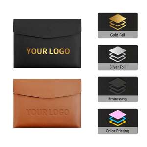 Custom School Office Use Personalized A4 Size Water-Resistant PU <b>Leather</b> File <b>Folder</b> With Soft Office <b>Document</b> Organizer Bag - Product Image 3