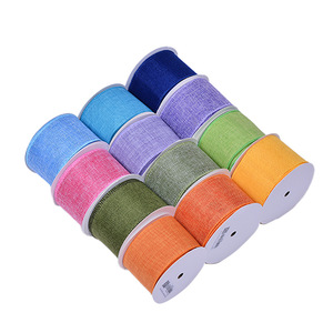 2-1/2" Width 63mm 10yards Wholesales Solid <strong>Burlap</strong> Edged <strong>Ribbon</strong> Coarse Ramie Fine Linen Wired <strong>Ribbon</strong> Gift Wrapping Decoration - Product Image 6