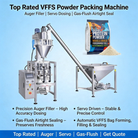 Machine de remplissage et de scellage verticale la mieux notée avec remplisseur à vis de précision, dosage servo, injection de gaz et scellage hermétique pour poudres VFFS
