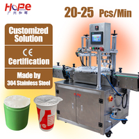 Machine de scellage thermique rotative automatique pour gobelets en papier, gobelets à thé, bouteilles en plastique, pots en verre, feuille d'aluminium