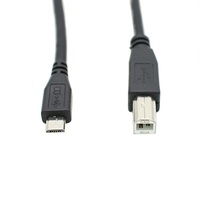 Angle gauche 3A Charge rapide Plaqué or Micro USB Mâle Type B USB 2.0 Câble d'imprimante PVC Tresse Blindage pour Imprimantes Ordinateurs