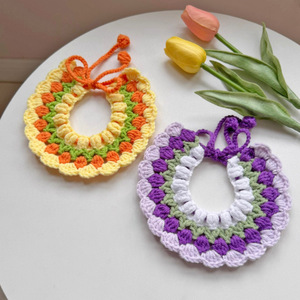 Collares tejidos a mano para gatos y perros, collares de ganchillo, lindas decoraciones con fotos de mascotas, baberos. - Product Image 2