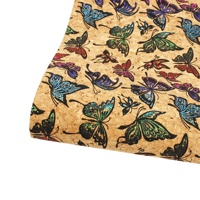 Iridescent arc-en-ciel papillon Portugal tissu de liège cuir 0.4mm végétalien écologique pour chaussures en liège et sacs à plate-forme