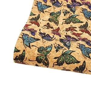 इरिवंश इंद्रधनुष तितली पोर्टुगल कॉर्क कपड़े चमड़े 0.4 मिमी शाकाहारी कोर्क जूते और मंच बैग के लिए पर्यावरण के अनुकूल - Product Image 3