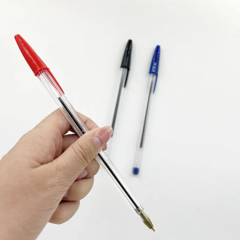 Bulk Verkopende Promotionele Medium Bullet Tip Pen Goedkope Prijs Transparante Beste Plastic Balpen Voor Student Examen