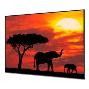 Obra de Arte Moderna en Acrílico, Paisaje Natural, Atardecer, Cuadro en Lienzo, Arte de Pared con Paisaje Animal, Pintura al Óleo de Elefante Africano - Product Image 3