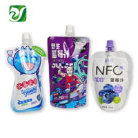 Kemasan Pouch Plastik Cetak Kustom OEM ODM dengan Spout untuk Jus Blueberry
