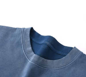 <span class=keywords><strong>MoDu</strong></span> Manufacturers Faded Graphic Vintage Washed T-Shirts Camiseta de lavado de 220gsm con estampado azul para hombres Camiseta de gran tamaño - Product Image 2