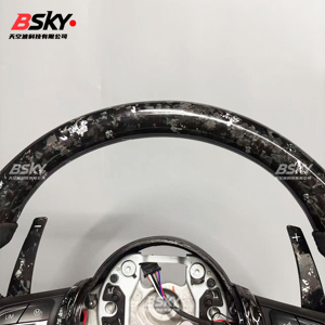 Volant en fibre de carbone forgé avec fleur flottante argentée personnalisée, adapté aux <span class=keywords><strong>BMW</strong></span> M3M4M5 F23 F20F30F35F82F10 F15 F18 E60 E90 E70 - Product Image 3