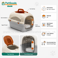 Cage de transport portable et durable pour animaux de compagnie avec fenêtre, en PP ventilé, pour l'extérieur, toutes saisons, compatible FBA