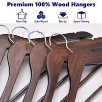 Cintres en bois de noyer antidérapants avec barre pour pantalons, pour costumes, chemises, vestes, robes et pantalons