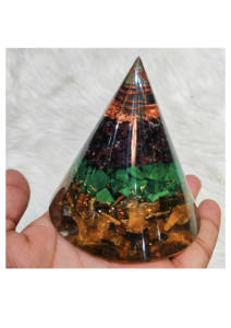 Mirani Agate Wealth Attraction <b>Pyramid</b> Gemstone with Citrine Tiger Eye & Pyrite-Environmentally Friendly Home Decor & Gift - Product Image 4