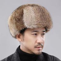 Gorro Unisex de Piel de Conejo con Orejeras, Ajustable, Tejido a Mano, Estilo Ruso Ushanka, para Invierno, Viajes y Uso Diario