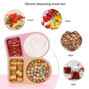 Multi-functional leak-proof food storage <b>box</b> Silicone <b>snack</b> container Reusable silicone lunch <b>box</b> Portable <b>snack</b> <b>box</b> with lid - Product Image 5