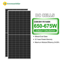 Panneaux solaires photovoltaïques bifaciaux 650w 665w 675w Mono BC pour les systèmes d'énergie solaire photovoltaïque domestiques et commerciaux