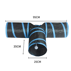 Terowongan Hewan Peliharaan Baru, Tabung Indoor 2/3/4/5 Jalur, Terbuat dari Polyester, Dapat Dilipat, Terowongan Kucing Lipat dengan Bola Mainan, Lubang Intip Kucing, Mainan Hewan Peliharaan - Product Image 4
